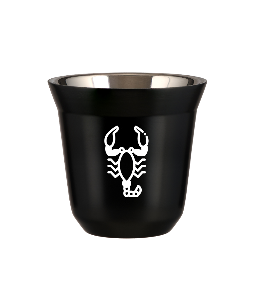 Kubek 240 ml CZARNY "Skorpion (biały)"
