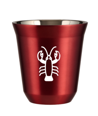Kubek 240 ml CZERWONY METALIC "Rak (biały)" Kubek 240 ml CZERWONY METALIC "Rak (biały)"