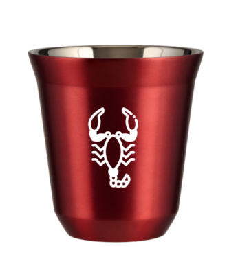 Kubek 240 ml CZERWONY METALIC "Skorpion (biały)" Kubek 240 ml CZERWONY METALIC "Skorpion (biały)"