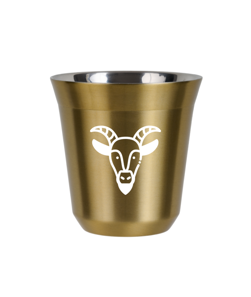 Kubek 240 ml ZŁOTY "Koziorożec (biały)"