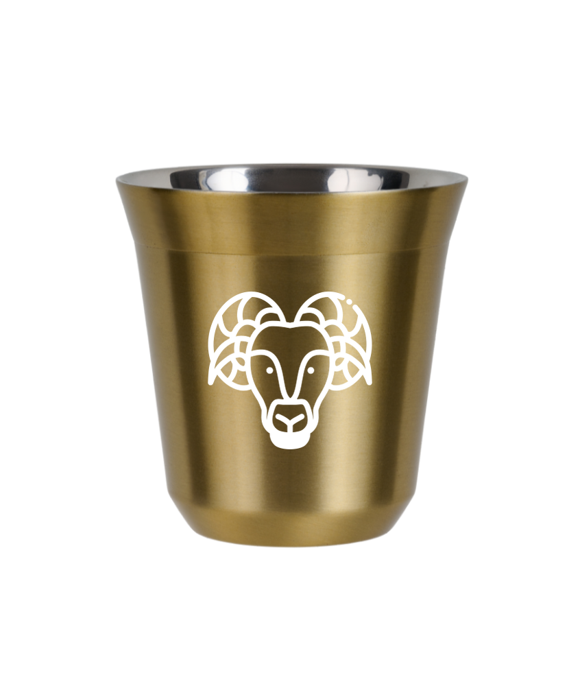 Kubek 240 ml ZŁOTY "Baran (biały)"
