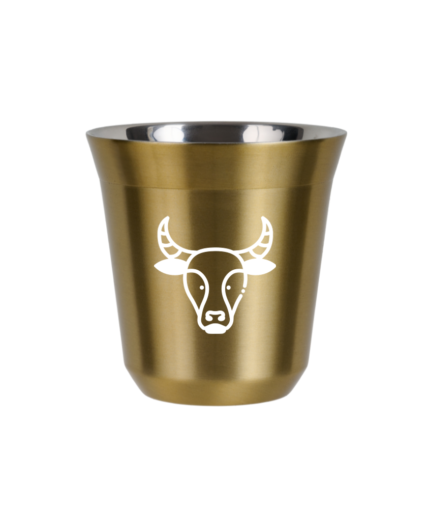Kubek 240 ml ZŁOTY "Byk (biały)"