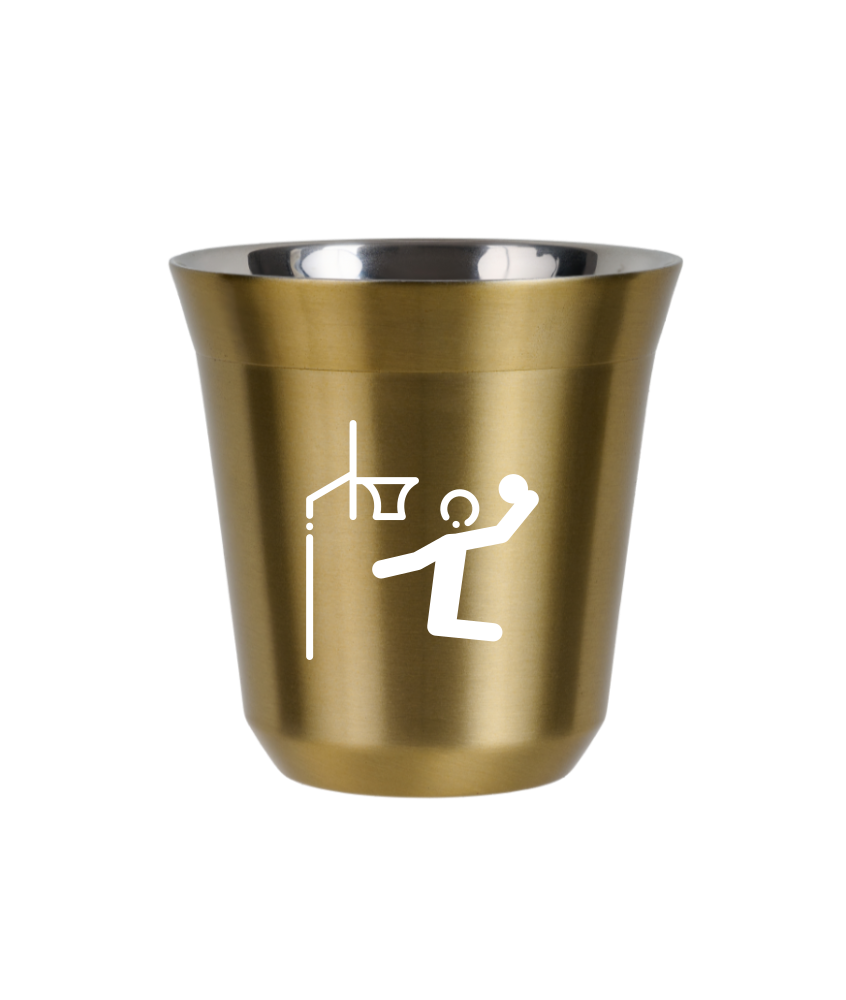 Kubek 240 ml ZŁOTY "Koszykówka (biały)"