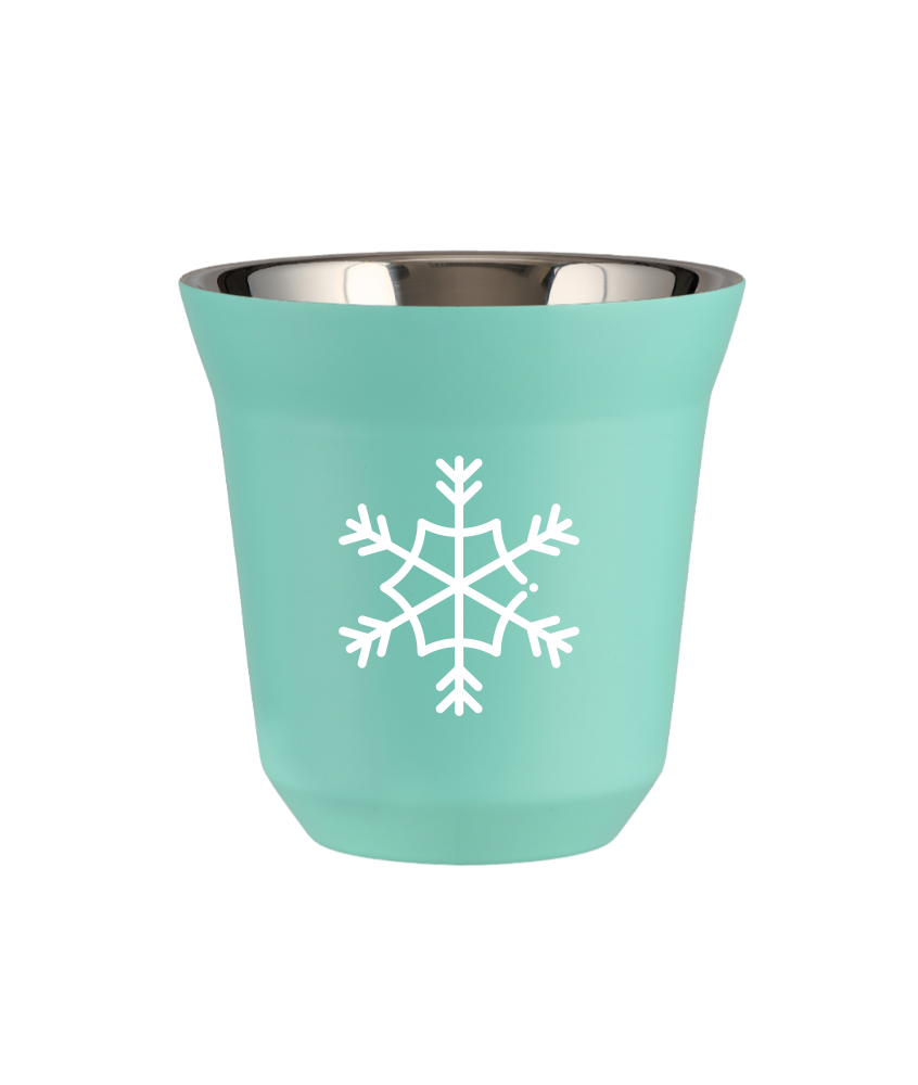 Kubek 240 ml TURKUSOWY "Śnieżynka (biały)"