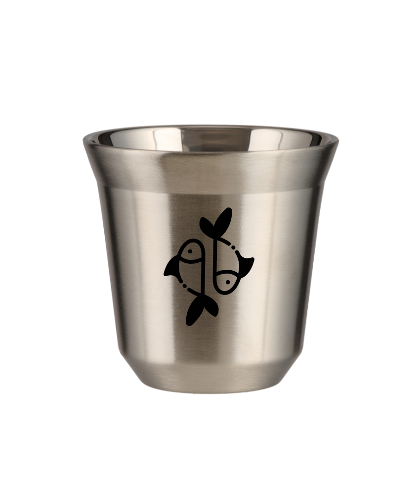 Kubek 240 ml SREBRNY "Ryby"