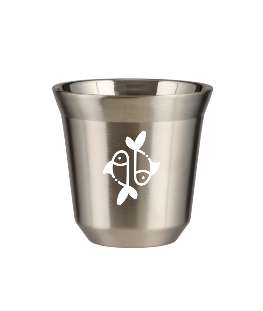 Kubek 240 ml SREBRNY "Ryby (biały)"