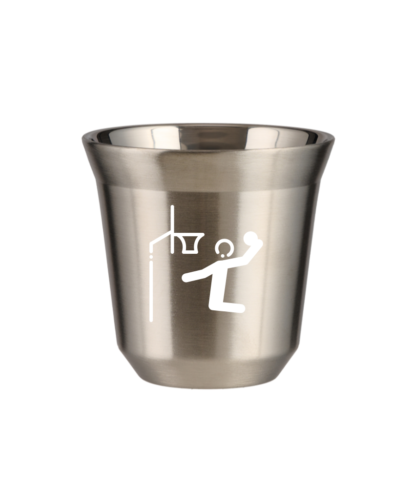 Kubek 240 ml SREBRNY "Koszykówka (biały)"