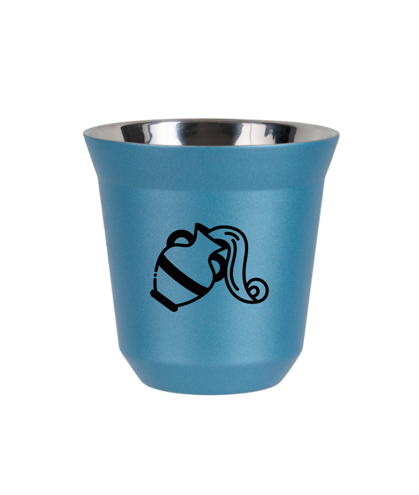 Kubek 240 ml BŁĘKITNY METALIC "Wodnik (czarny)"