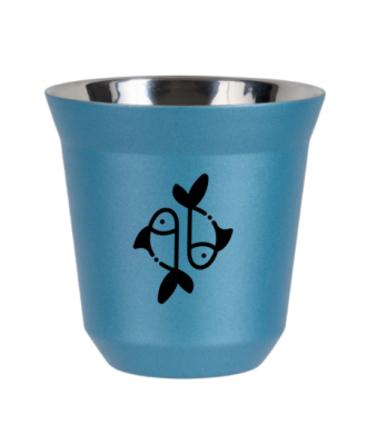 Kubek 240 ml BŁĘKITNY METALIC "Ryby" Kubek 240 ml BŁĘKITNY METALIC "Ryby"