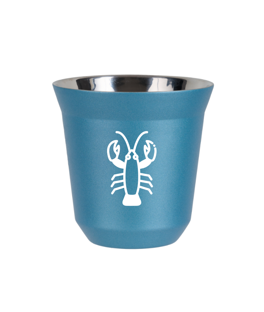 Kubek 240 ml BŁĘKITNY METALIC "Rak (biały)"