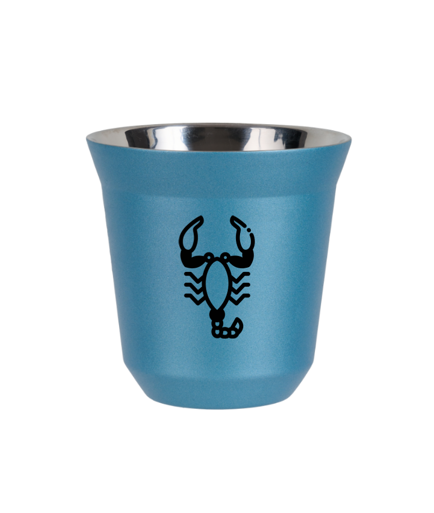 Kubek 240 ml BŁĘKITNY METALIC "Skorpion (czarny)"