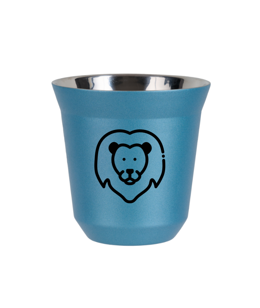 Kubek 240 ml BŁĘKITNY METALIC "Lew"