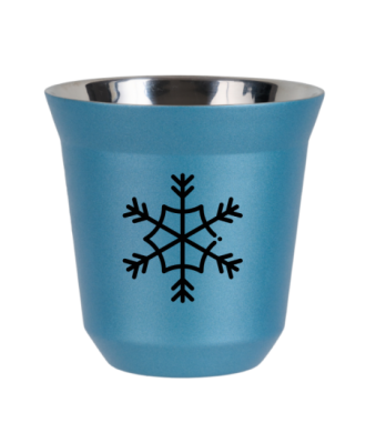 Kubek 240 ml BŁĘKITNY METALIC "Śnieżynka (czarny)" Kubek 240 ml BŁĘKITNY METALIC "Śnieżynka (czarny)"