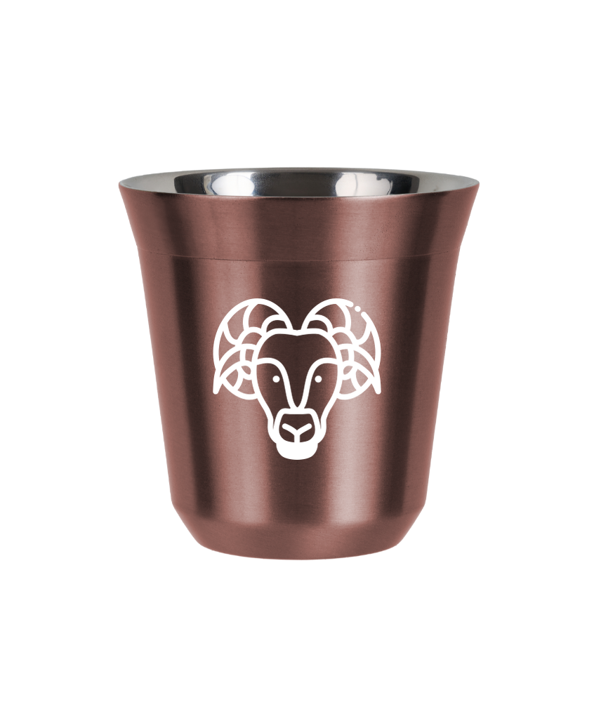 Kubek 240 ml RÓŻOWE ZŁOTO "Baran (biały)"