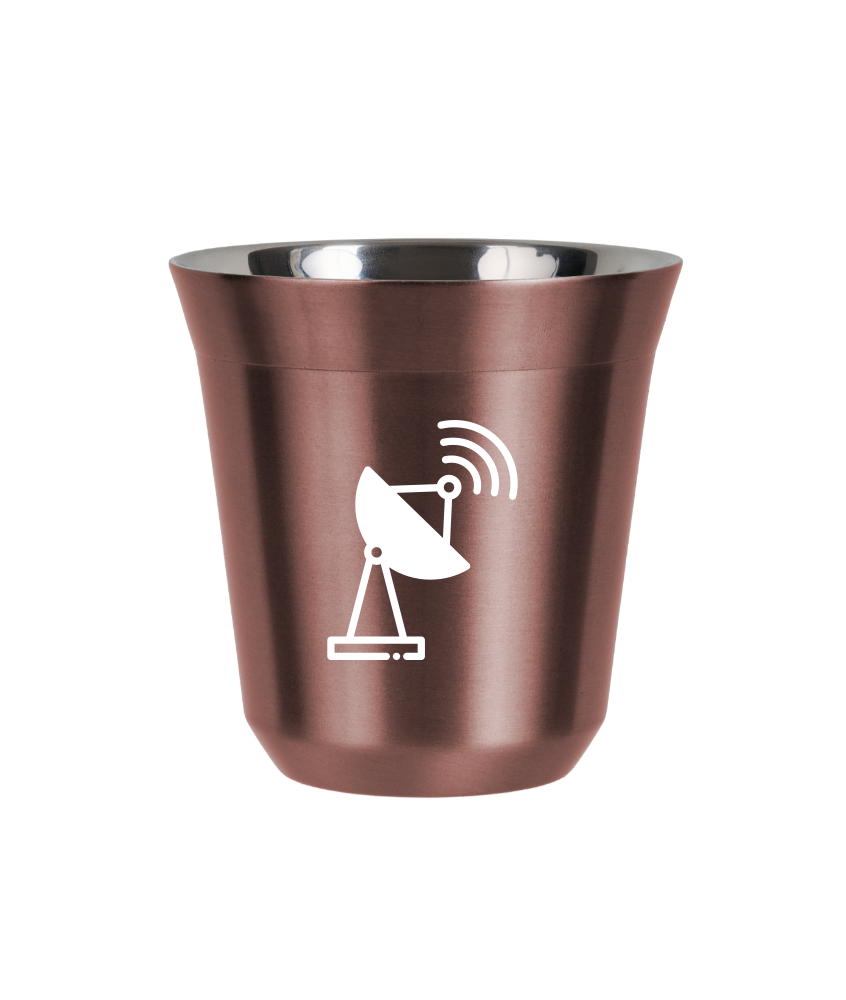 Kubek 240 ml RÓŻOWE ZŁOTO "Antena (biały)"