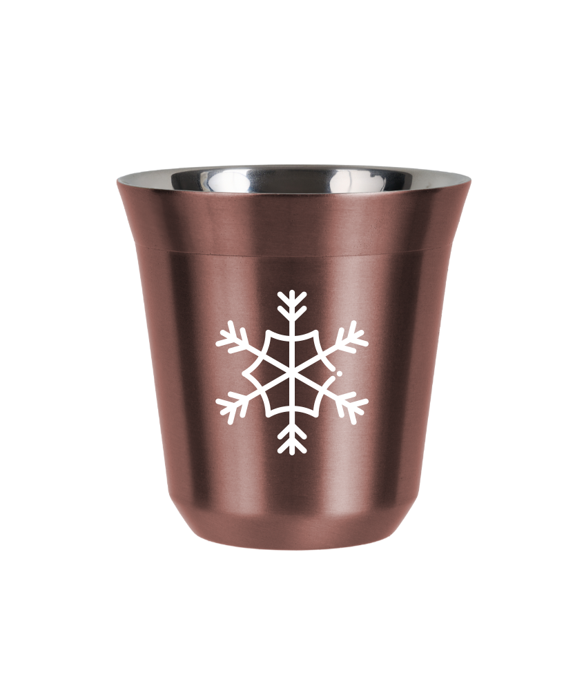 Kubek 240 ml RÓŻOWE ZŁOTO "Śnieżynka (biały)"