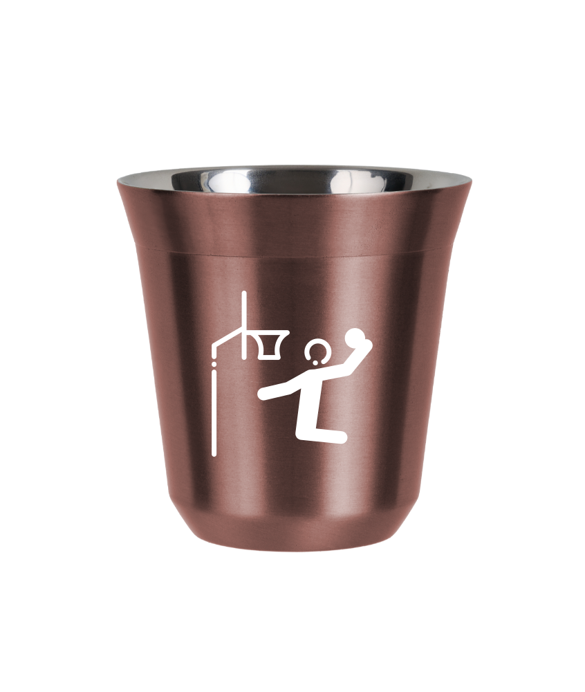 Kubek 240 ml RÓŻOWE ZŁOTO "Koszykówka (biały)"
