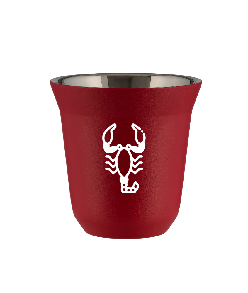 Kubek 240 ml CZERWONY "Skorpion (biały)"