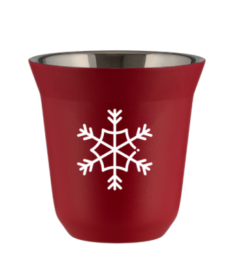 Kubek 240 ml CZERWONY "Śnieżynka (biały)" Kubek 240 ml CZERWONY "Śnieżynka (biały)"