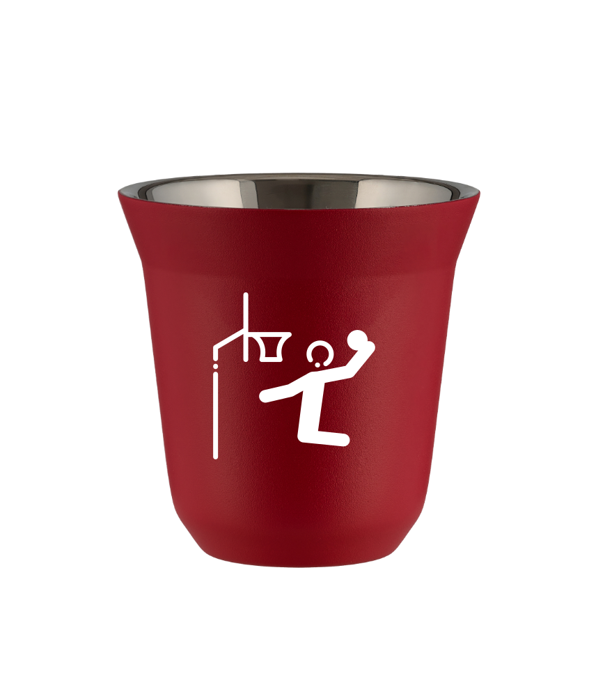 Kubek 240 ml CZERWONY "Koszykówka (biały)"