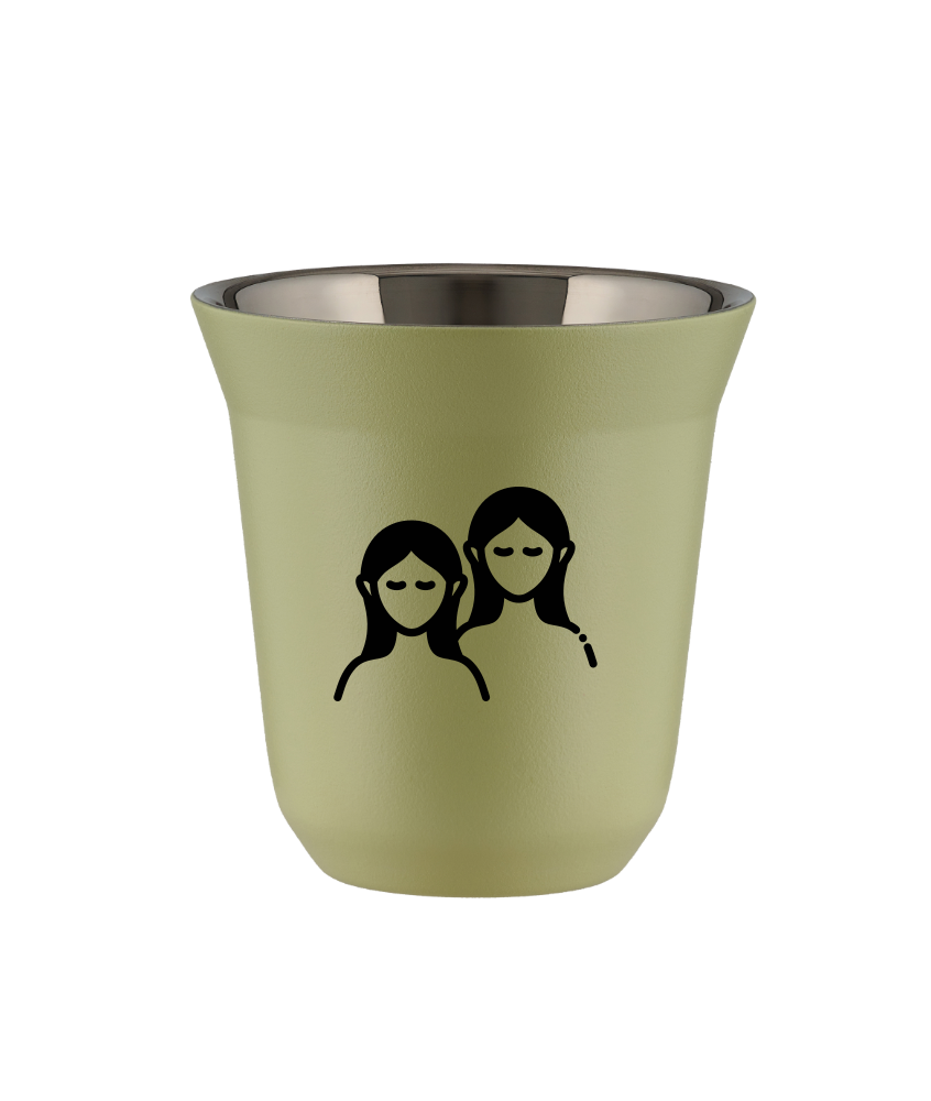 Kubek 240 ml PISTACJOWY "Bliźnięta (czarny)"