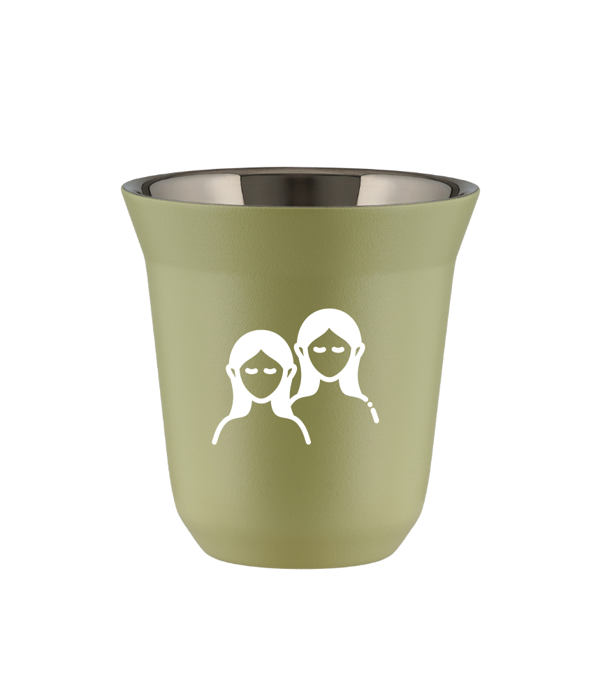Kubek 240 ml PISTACJOWY "Bliźnięta (biały)"