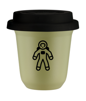 Kubek pistacjowy 240 ml, ASTRONAUTA (czarny) z pokrywka czarna kubek termiczny na kawe | 85,00 zł