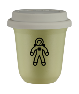 Kubek pistacjowy 240 ml, ASTRONAUTA (czarny) z pokrywka biala kubek termiczny na kawe | 85,00 zł