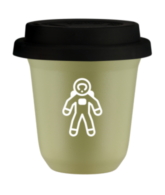 Kubek pistacjowy 240 ml, ASTRONAUTA (bialy) z pokrywka czarna kubek termiczny na kawe | 85,00 zł