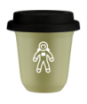 Kubek pistacjowy 240 ml, ASTRONAUTA (bialy) z pokrywka czarna kubek termiczny na kawe | 85,00 zł