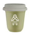 Kubek pistacjowy 240 ml, ASTRONAUTA (bialy) z pokrywka biala kubek termiczny na kawe | 85,00 zł