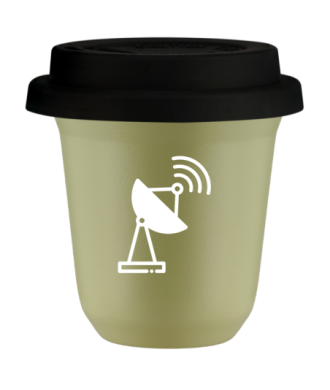Kubek pistacjowy 240 ml, ANTENA (bialy) z pokrywka czarna kubek termiczny na kawe | 85,00 zł