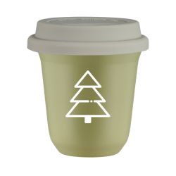Cup 240 ml PISTACHIO "Christmas tree (white)", with white lid