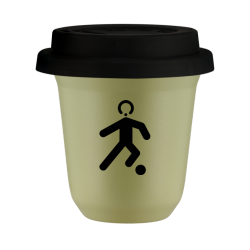 Cup 240 ml PISTACHIO "Football", with black lid