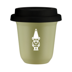Cup 240 ml PISTACHIO "Dwarf 1 (white)", with black lid