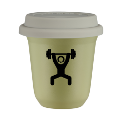 Cup 240 ml PISTACHIO "Strongman 1", with white lid