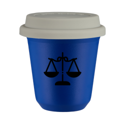 Cup 240 ml BLUE "Libra (black)", with white lid