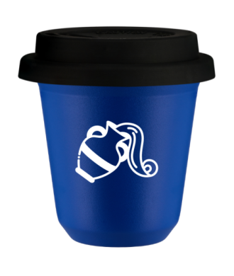 Kubek navy blue 240 ml, WODNIK (bialy) z pokrywka czarna kubek termiczny na kawe | 85,00 zł