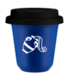 Kubek navy blue 240 ml, WODNIK (bialy) z pokrywka czarna kubek termiczny na kawe | 85,00 zł