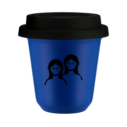 Cup 240 ml BLUE "Gemini", with black lid