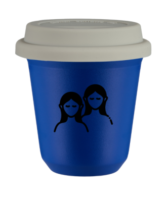 Kubek navy blue 240 ml, BLIZNIETA z pokrywka biala kubek termiczny na kawe | 85,00 zł