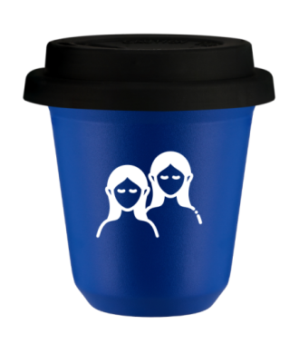 Kubek navy blue 240 ml, BLIZNIETA (bialy) z pokrywka czarna kubek termiczny na kawe | 85,00 zł