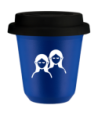 Kubek navy blue 240 ml, BLIZNIETA (bialy) z pokrywka czarna kubek termiczny na kawe | 85,00 zł