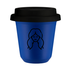 Cup 240 ml BLUE "Virgo", with black lid