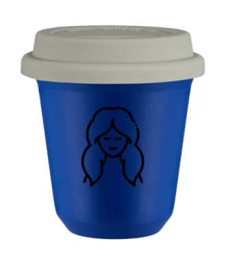 Kubek navy blue 240 ml, PANNA (czarny) z pokrywka biala kubek termiczny na kawe | 85,00 zł