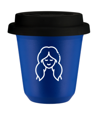 Kubek navy blue 240 ml, PANNA (bialy) z pokrywka czarna kubek termiczny na kawe | 85,00 zł