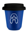 Kubek navy blue 240 ml, PANNA (bialy) z pokrywka czarna kubek termiczny na kawe | 85,00 zł