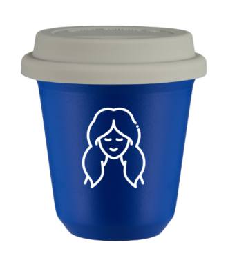 Kubek navy blue 240 ml, PANNA (bialy) z pokrywka biala kubek termiczny na kawe | 85,00 zł