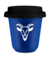 Kubek navy blue 240 ml, KOZIOROZEC (bialy) z pokrywka czarna kubek termiczny na kawe | 85,00 zł