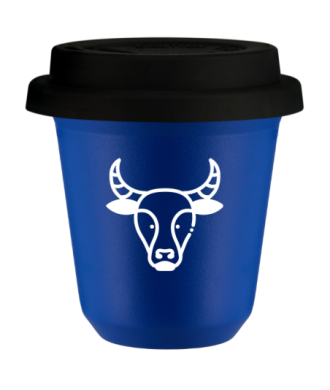 Kubek navy blue 240 ml, BYK (bialy) z pokrywka czarna kubek termiczny na kawe | 85,00 zł